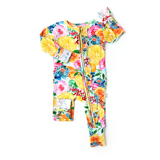 Gigi and Max Lillyana Lemon Ruffle Zip One Piece, Gigi and Max, Bamboo Pajama, cf-size-12m-9-12-months, cf-size-18m-12-18-months, cf-size-6m-3-6-months, cf-size-9m-6-9-months, cf-type-one-pie