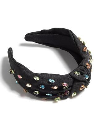 Shiraleah Gemmie Knotted Headband - Black, Shiraleah, Black, cf-type-headband, cf-vendor-shiraleah, Gemmie Headband, Headband, rhinestone, Rhinestone Headband, Shiraleah, Winter Wonderland, H