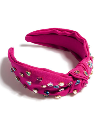 Shiraleah Gemmie Knotted Headband - Magenta, Shiraleah, cf-type-headband, cf-vendor-shiraleah, Gemmie Headband, Grey, Headband, Magenta, pink, rhinestone, Rhinestone Headband, Shiraleah, Wint