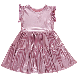 Pink Chicken Girls Polly Dress - Light Pink Lame