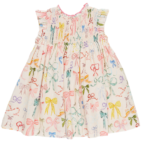 Pink Chicken Stevie Dress - Watercolor Bows 