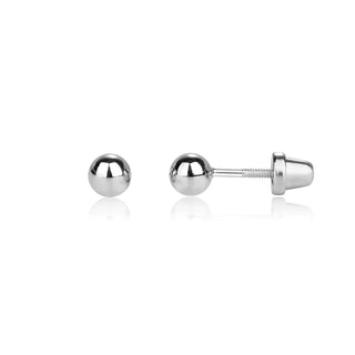 Cherished Moments Sterling Silver Silver Ball Stud Earrings with Screw Backs