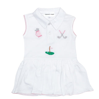 Sammy + Nat Golf Embroidered Pima Cotton Riley Romper Dress - Pink