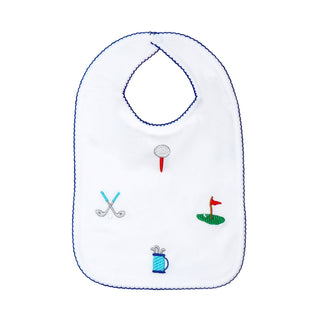 Sammy + Nat Golf Embroidered Pima Cotton Bib - Blue