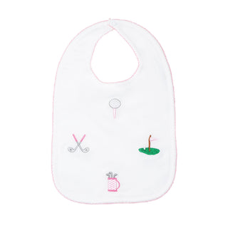 Sammy + Nat Golf Embroidered Pima Cotton Bib - Pink