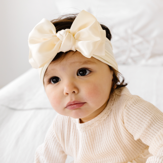 Baby Bling Satin FAB Headband - Ivory