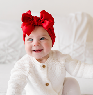 Baby Bling Satin FAB Headband - Red / Cherry