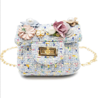 Mini Tweed Pearly Florals Crossbody