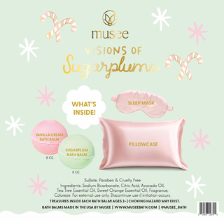 Musee Visions Of Sugarplum Bath Balm, Pillowcase & Eye Mask Set