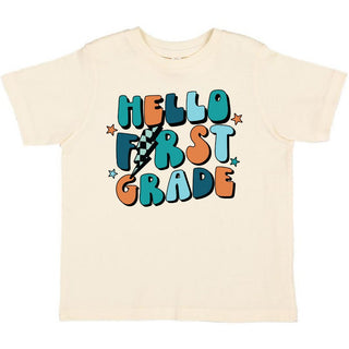 Sweet Wink Hello First Grade Short Sleeve Tee - Natural