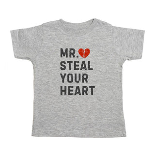 Sweet Wink Mr. Steal Your Heart Valentine's Day Short Sleeve Tee - Gray