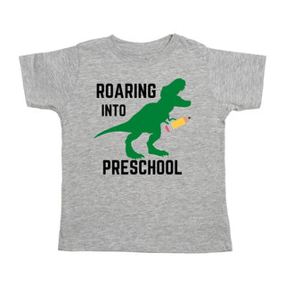 Sweet Wink Roaring Into Preschool S/S Gray Tee, Sweet Wink, 1st Day of Preschool, 1st Day of School, Back to School, Boy Back to School, cf-size-4t, cf-size-5-6y, cf-type-tee, cf-vendor-sweet