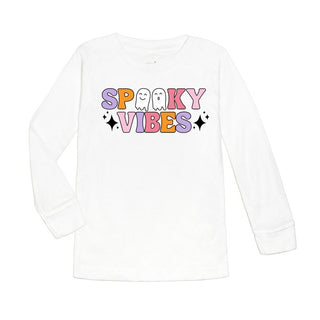 Sweet Wink Spooky Vibes L/S White Tee, Sweet Wink, cf-size-2t, cf-size-3t, cf-size-4t, cf-size-7-8y, cf-type-tee, cf-vendor-sweet-wink, Halloween, Halloween Shirt, Halloween Tee, Halloween To