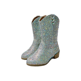 Lola and The Boys Silver Crystal Cowgirl Boots