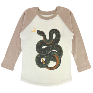 Tiny Whales Snake Pass Natural / Clay L/S Raglan, Tiny Whales, Boys Clothing, cf-size-10y, cf-size-2t, cf-size-3t, cf-size-4t, cf-size-5y, cf-type-tee, cf-vendor-tiny-whales, Long Sleeve Tee,