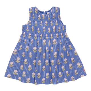 Pink Chicken Girls Sleeveless Waverly Dress - Periwinkle Small Bud