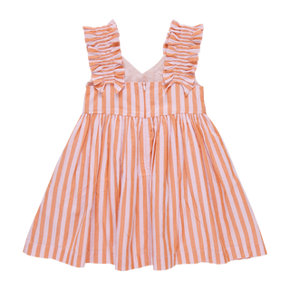 Pink Chicken Girls Via Dress - Orange Pink Stripe