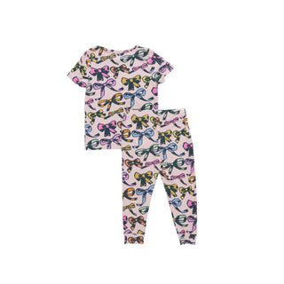 Pink Chicken Kids Bamboo PJ Set - Multi Bows