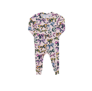 Pink Chicken Baby Bamboo Romper - Multi Bows