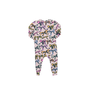 Pink Chicken Baby Bamboo Romper - Multi Bows