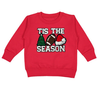 Sweet Wink Tis The Season Patch Christmas Sweatshirt - Red