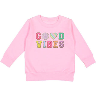 Sweet Wink Good Vibes Patch L/S Sweatshirt - Pink, Sweet Wink, cf-size-2t, cf-size-3t, cf-size-4t, cf-size-5-6y, cf-size-7-8y, cf-type-sweatshirt, cf-vendor-sweet-wink, Good Vibes, Patch L/S 