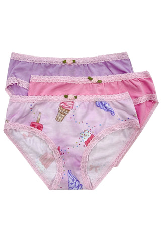 Esme Ice Cream Treats 3pc Panty Set, Esme, cf-size-small-4-5-years, cf-size-xlarge-10-12-years, cf-type-girls-underwear, cf-vendor-esme, Els PW 8598, esme, Esme Panty Pack, esme Panty Set, gi