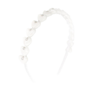 Bari Lynn Crystallized Beaded Heart Combo Headband - White, Bari Lynn, Bari Lynn, Bari Lynn Headband, Bari Lynn Headbands, Bari Lynn Neon, Beaded Heart Combo Headband, cf-type-headband, cf-ve