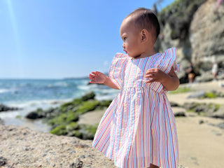 Vignette, Vignette Michelle Ruffle Dress - Candy Stripe Seersucker - Basically Bows & Bowties