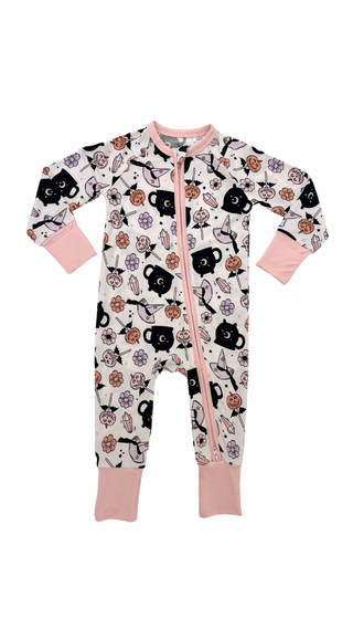 In My Jammers Whimsical Witch Zipper Romper, In My Jammers, Bamboo, Bamboo Pajamas, cf-size-12-18-months, cf-size-18-24-months, cf-size-2t, cf-type-pajamas, cf-vendor-in-my-jammers, Convertib