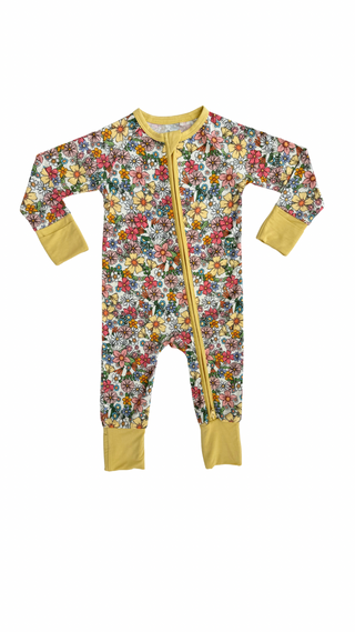 In My Jammers Wild Flowers Zipper Romper