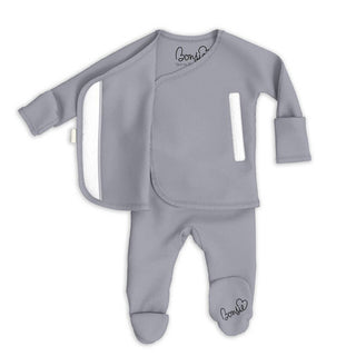 Bonsie Skin to Skin Babywear, Bonsie Footie - Fog - Basically Bows & Bowties