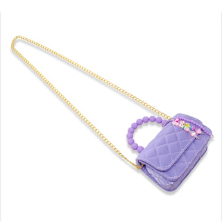 Zomi Gems Pearl Handle Message Charm Handbag For Kids - Purple