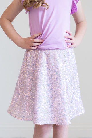 Mila & Rose Sequin Twirl Skirt - Lavender