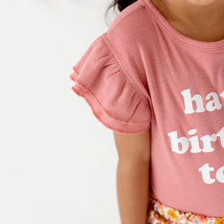 Happy Birthday To Me Toddler Girl Ruffled Top