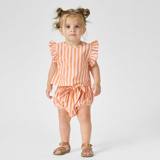 Pink Chicken Baby Girls Abigail 2-Piece Set - Orange Pink Stripe