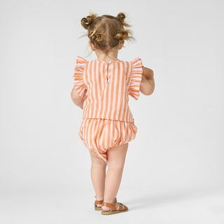 Pink Chicken Baby Girls Abigail 2-Piece Set - Orange Pink Stripe