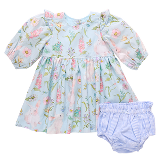 Pink Chicken Baby Girls Brooke Dress Set - Botanical Bunnies