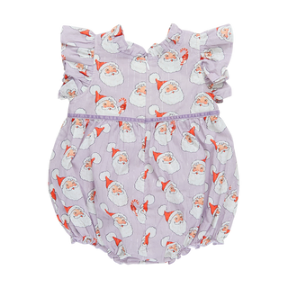 Pink Chicken Baby Girls Jennifer Bubble - Lavender Santas, Pink Chicken, All Things Holiday, cf-size-12-18-months, cf-size-18-24-months, cf-size-6-12-months, cf-type-bubble, cf-vendor-pink-ch