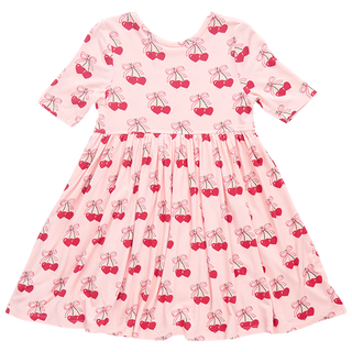 Pink Chicken Girls Bamboo Steph Dress - Cherry Hearts