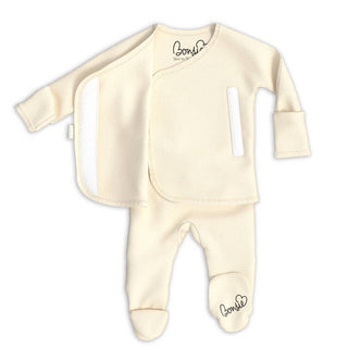 Bonsie Skin to Skin Babywear, Bonsie Footie - Oat - Basically Bows & Bowties