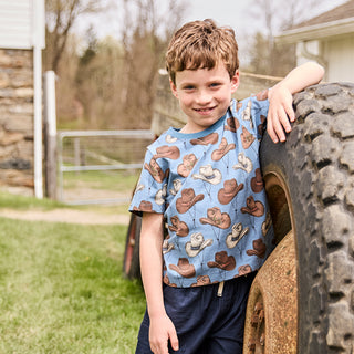 Blue Rooster Kids Organic Tee - Cowboy Hats