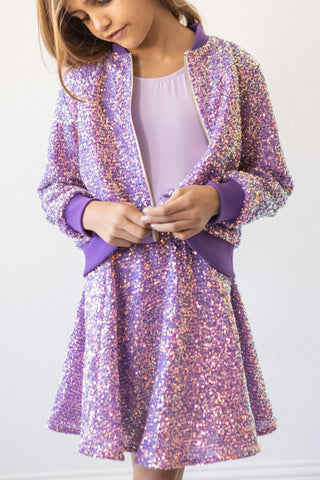 Mila & Rose, Mila & Rose Sequin Jacket - Purple - Basically Bows & Bowties