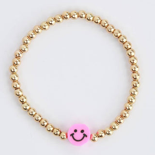 Sparkle Sisters Beaded Happy Face Bracelet, Sparkle Sisters, Bracelet, Bracelets, cf-type-bracelet, cf-vendor-sparkle-sisters, Jewelry, Little Girls Jewelry, Smile, Smiley, Smiley Face, Spark