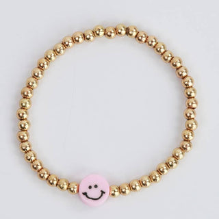 Sparkle Sisters Beaded Happy Face Bracelet, Sparkle Sisters, Bracelet, Bracelets, cf-type-bracelet, cf-vendor-sparkle-sisters, Jewelry, Little Girls Jewelry, Smile, Smiley, Smiley Face, Spark