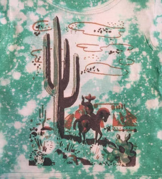 Kids Cactus & Cowboy Matchbook Tee, Gina, Cactus, cf-size-2t, cf-size-3t, cf-size-ym-8, cf-size-ys-7, cf-type-tee, cf-vendor-gina, Gina's Tees, Made in the USA, Tee, Tee - Basically Bows & Bo