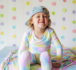 Dream Big Little Co Rainbow Smiley L/S Dream Set, Dream Big Little Co, cf-size-4t, cf-type-pajamas, cf-vendor-dream-big-little-co, DBLC, Dream Big Little Co, Dream Big Little Co L/S Pajama Se