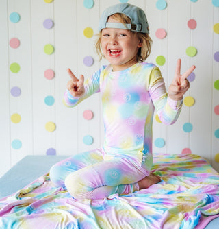 Dream Big Little Co Rainbow Smiley L/S Dream Set, Dream Big Little Co, cf-size-4t, cf-type-pajamas, cf-vendor-dream-big-little-co, DBLC, Dream Big Little Co, Dream Big Little Co L/S Pajama Se