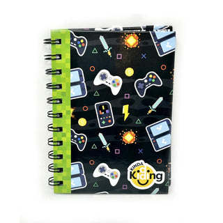 Kinda Kidding Gamer Pattern Spiral-Bound Notebook, Kinda Kidding, cf-type-notebooks-&-notepads, cf-vendor-kinda-kidding, Gamer, Kinda Kidding, Notebook, Notepad, Spiral Notebook, Video Game, 