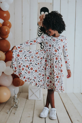 Dream Big Little Co x Madi Nelson Bow-Tastic Skellies Dream Ruffle Dress, Dream Big Little Co, Bow-Tastic Skellies, cf-size-2t, cf-size-4t, cf-size-5-6, cf-type-dresses, cf-vendor-dream-big-l